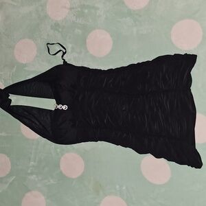 Fashion Magazine Black Backless Dress